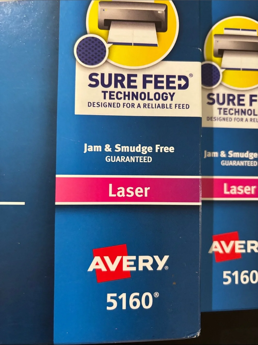 2 Packs, Avery 5160 Address Labels Easy Peel - White, 3000/Pack